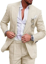 Load image into Gallery viewer, Men 2 Piece One Button Male Slim Fit Suit
