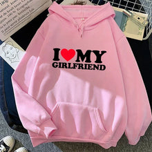 Load image into Gallery viewer, fall winter Man Woman Home Outdoor Casual Sport Loose Pullover 2025 Hot Sale Couple Hoodie Classic Love BF GF Printed Sweatshirt
