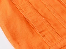 Load image into Gallery viewer, Men's Long-sleeve Orange Denim Jackets
