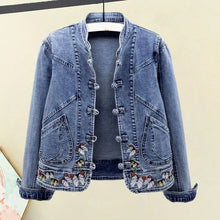 Load image into Gallery viewer, Women's Short Cropped Denim Jacket
