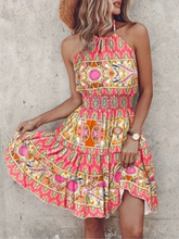 Load image into Gallery viewer, Bohemian Sleeveless Female Sexy Suspender Painted Printed Dresses
