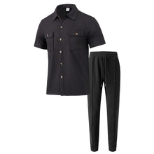 Load image into Gallery viewer, Men's Summer Fashion Comfortable Casual Sports Two-Piece Suit Workwear Shirt And Pants Set Short Sleeve Shirt
