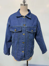 Load image into Gallery viewer, Women's  Denim Long Sleeve Oversized Button Jacket
