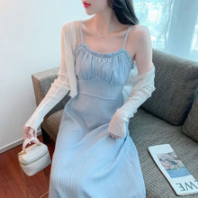 Load image into Gallery viewer, Women's Two Piece Set Long Sleeve Female Outfits Beach Dress Midi New in The Same Vintage Clothing Trend 2025 Elegant Casual
