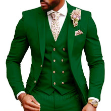 Load image into Gallery viewer, Casual Jacket Vest Pants 3Pcs Elegant  Suits for Men Slim Fit
