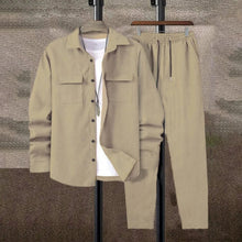 Load image into Gallery viewer, Men's  corduroy  Long sleeve shirt and pants casual suit
