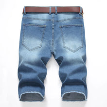 Load image into Gallery viewer, 2026 Summer Men's Red Rose Embroidered Jeans Shorts, Fashion Casual Shorts Black Blue White Men Torn and Frayed Denim Shorts
