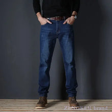Load image into Gallery viewer, Men's Stretch Blue Men's high waist 130kg  Oersized  Slim Jeans

