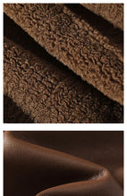 Load image into Gallery viewer, Schinteon Men Suede Leather Jacket Autumn Winter Warm Thick Casual Outwear Faux Lamb Wool Fur Solid Color Turn-down Collar Coat
