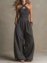 Load image into Gallery viewer, Female Jumpsuit New Sleeveless Women's Fashionable Casual Wide Leg Pants Simple Slim Fit Solid Color Slimming Jumpsuit
