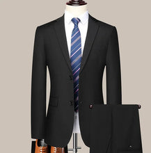 Load image into Gallery viewer, Suit (Blazer+Pants) Men's Fashion Business Outdoor Gentleman Trend Solid Color Casual Slim-fit Wedding Host Gentleman Suit S-6XL
