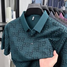 Load image into Gallery viewer, Men's High End New Summer Printed Business Collar Polo Shirt Ice Silk Fashionable Casual Collar T-Shirt Comfort Top Men's Wear
