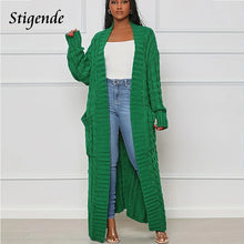 Load image into Gallery viewer, Women Knitted Long Sweater Cardigan
