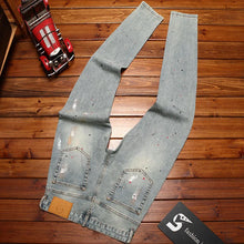 Load image into Gallery viewer, Broken Hole Nostalgic Cassic  Slim fit Denim pants
