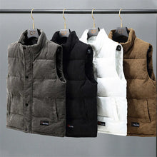 Load image into Gallery viewer, 2025 New Vest Jacket Men's Autumn Winter Warm Coat Stand Collar Padded Waistcoat Corduroy Work Wear Male Clothes M-5XL
