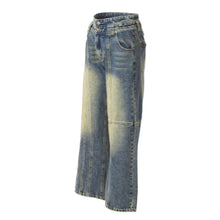 Load image into Gallery viewer, Retro Worn Looking Washed-out Jeans Deconstructed Stitching Design Loose All-match
