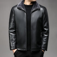 Lade das Bild in den Galerie-Viewer, Integrated Fleece Fur Lapel Leather Coat
