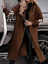 Charger l'image dans la galerie, Plus Size, Elegant Hooded fCasual Zippered Side Pockets Jacket
