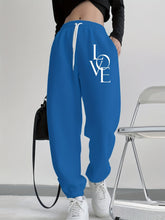 Lade das Bild in den Galerie-Viewer, Plus Size Casual Love Print Hoodie &amp; Sweatpants Two-Piece Set
