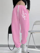 Lade das Bild in den Galerie-Viewer, Plus Size Casual Love Print Hoodie &amp; Sweatpants Two-Piece Set
