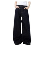 Load image into Gallery viewer, SHADOW FASHION CLOTHING men's baggy straight-leg denim jeans in dark wash cotton with a casual loose fit.
