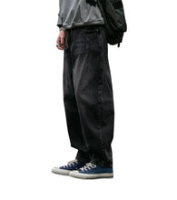 Load image into Gallery viewer, SHADOW FASHION CLOTHING men's loose-fit black denim harem pants in a casual streetwear style
