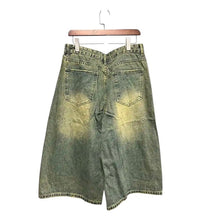 Load image into Gallery viewer, SHADOW FASHION CLOTHING loose-fit wide-leg denim jeans in a light wash with a worn-out, distressed aesthetic.
